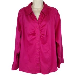 NWOT Lane Bryant button-down blouse pink sz18-20w